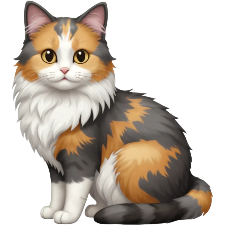 full body half dark grey and half white cat emoji