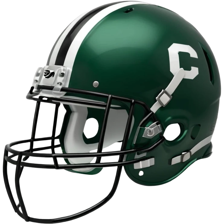 College football player helmet in dark green color  emoji