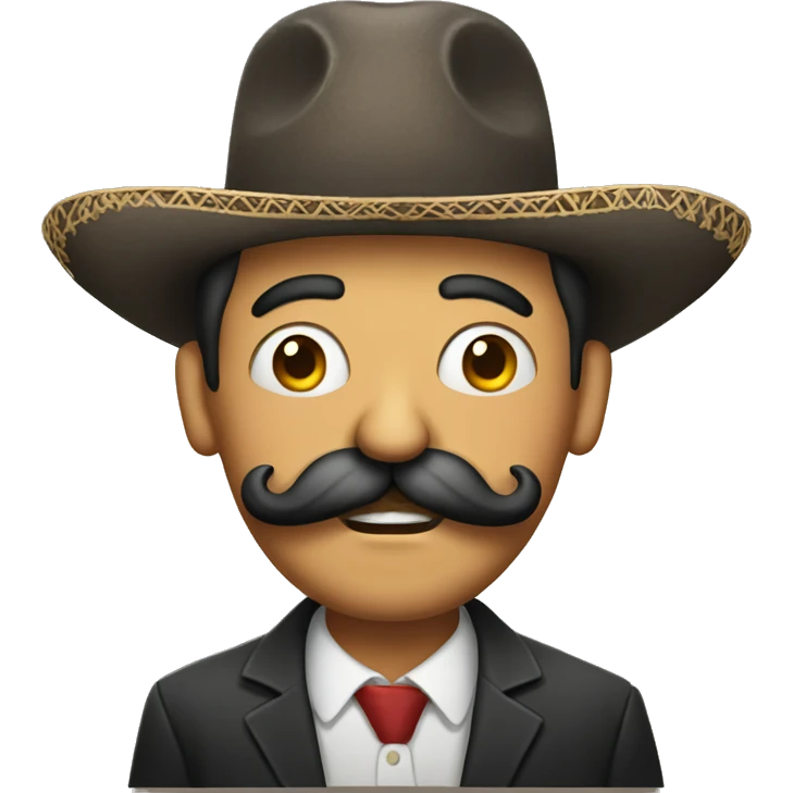 Funny loughing Mexican Person with a big mustache emoji