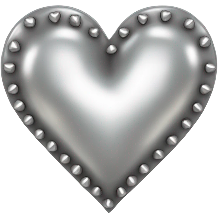 a hollow heart studded with silver emoji