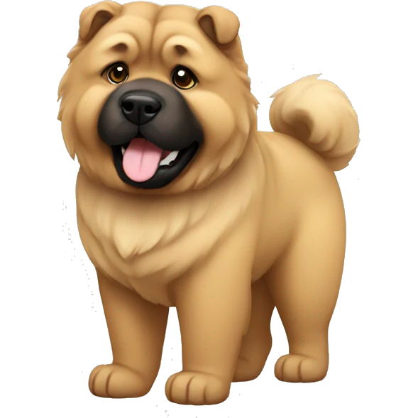 Beige chow-chow black muzzle emoji