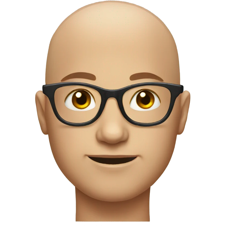 bald boy with glasses portrait emoji