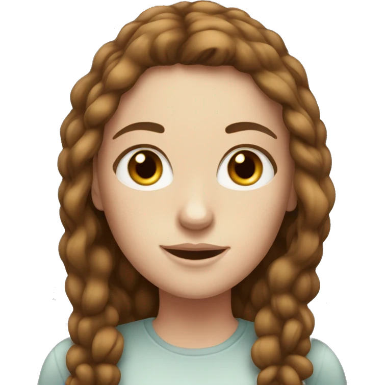 A white girl with brown hair with freckles  emoji