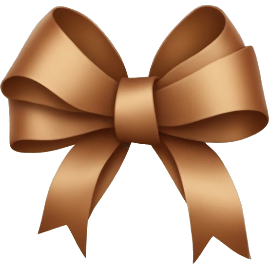 Cute warm brown winter ribbon emoji