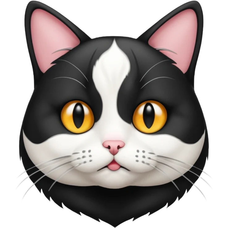 A tuxedo cat with mental illness emoji