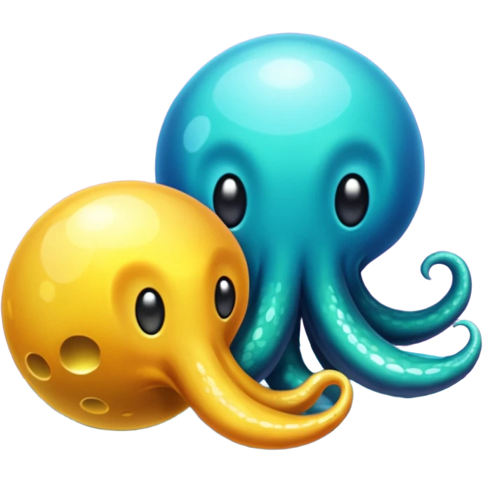 Poulpe et boule disco argentée emoji