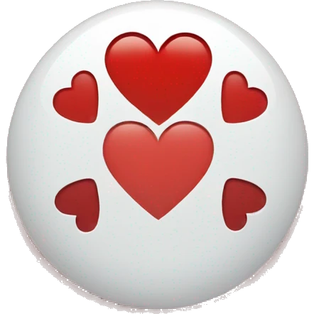Create a heart half red half white emoji