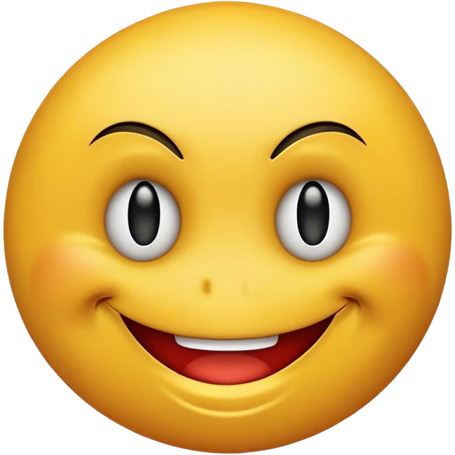Smiley face doing menacing smirk emoji