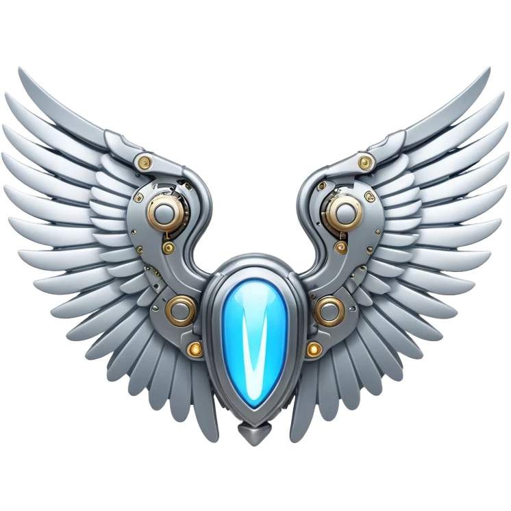 sorayama wings mechanical glowing emoji