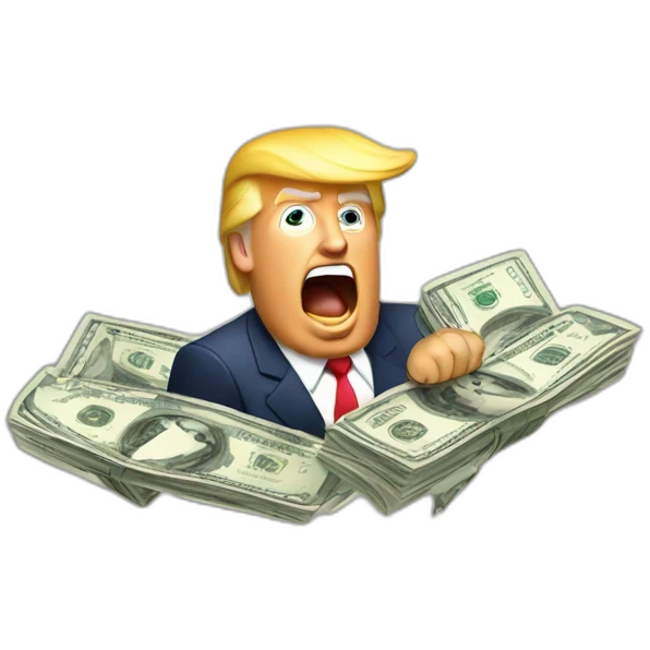 donald trump contando dinero emoji
