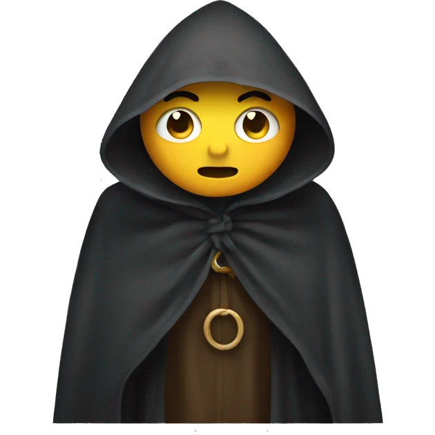 mysterious emoji wearing a cloak emoji