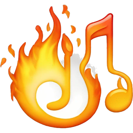 flaming musical note emoji