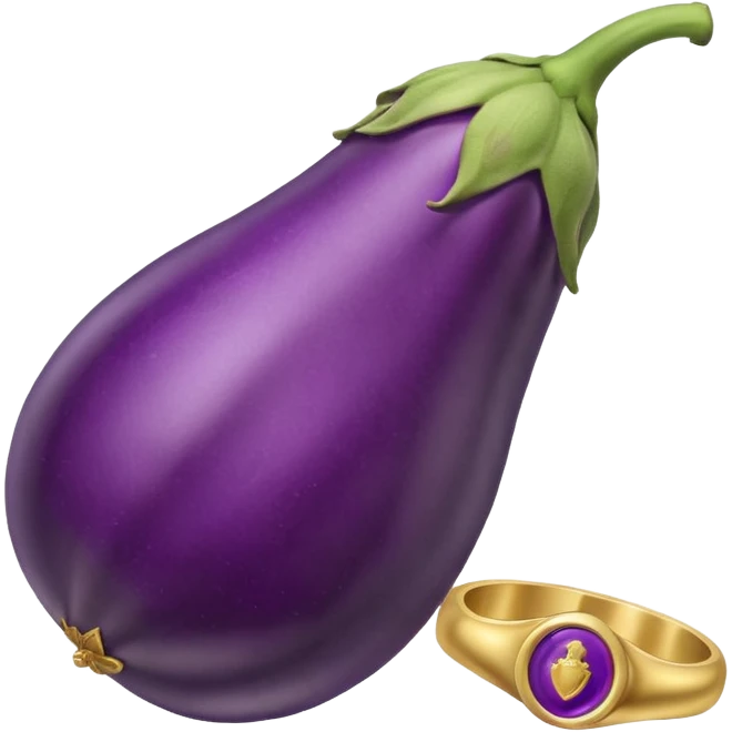 veiny eggplant with signet ring around it emoji
