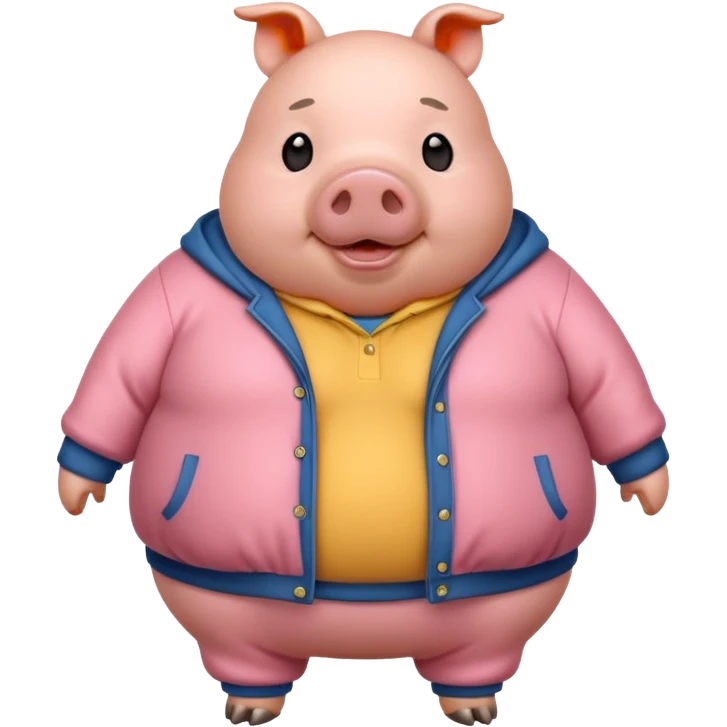 a fat pig with clothes  emoji