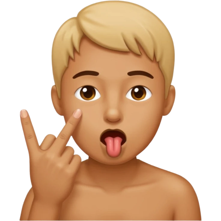 Licking through two fingers emoji