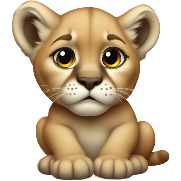 Sad mountain lion cub  emoji
