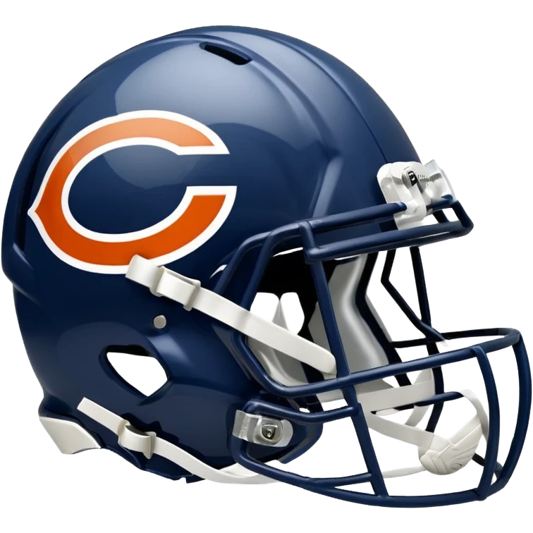 Navy blue football helmet with Chicago Bears logo emoji
