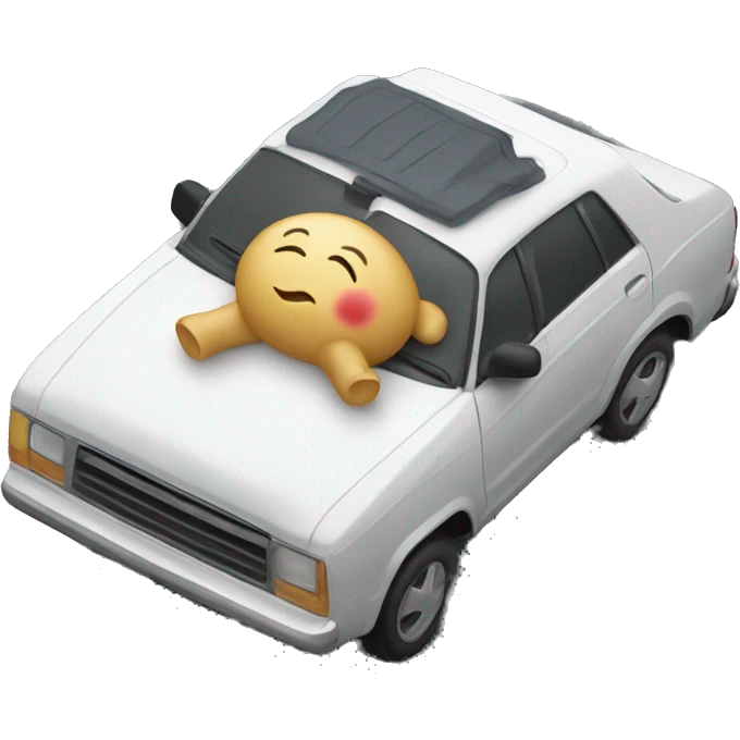 Napping on roof of car emoji