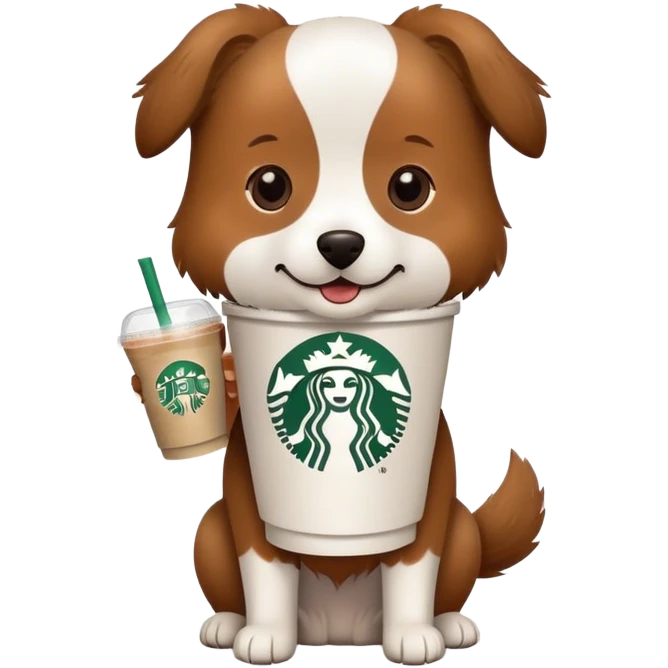 Dog with Starbucks  emoji