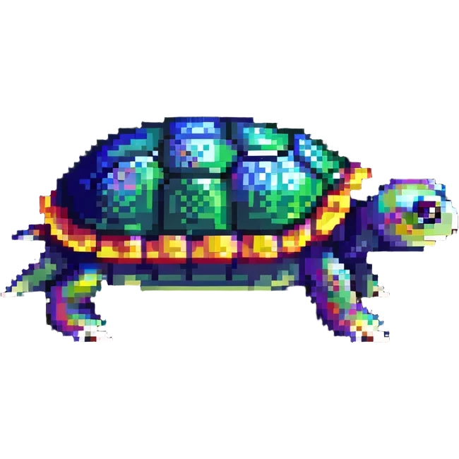 side view simple colorful turtle emoji