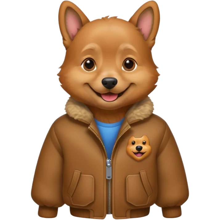 Dog with a a jacket emoji