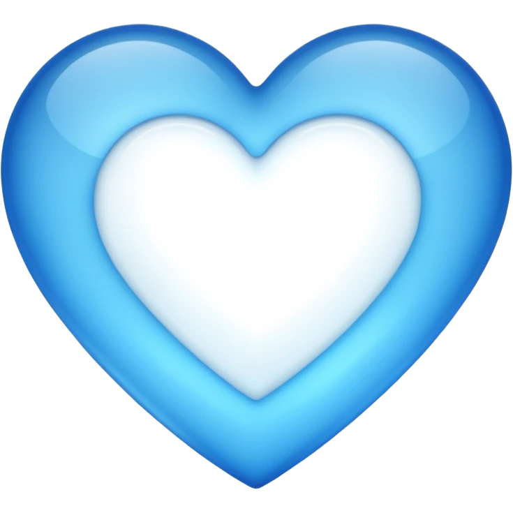 white heart with a blue glow emoji