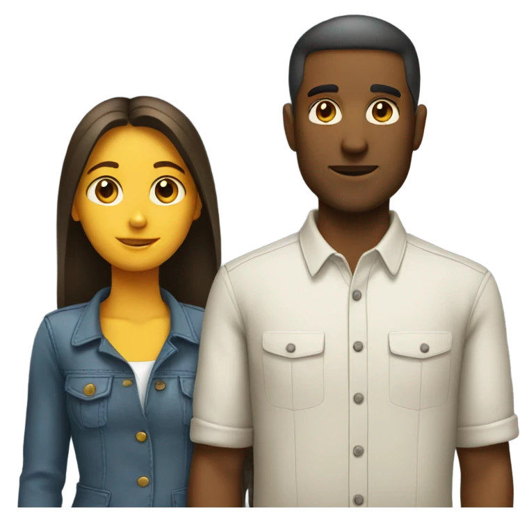 Man behind girl emoji