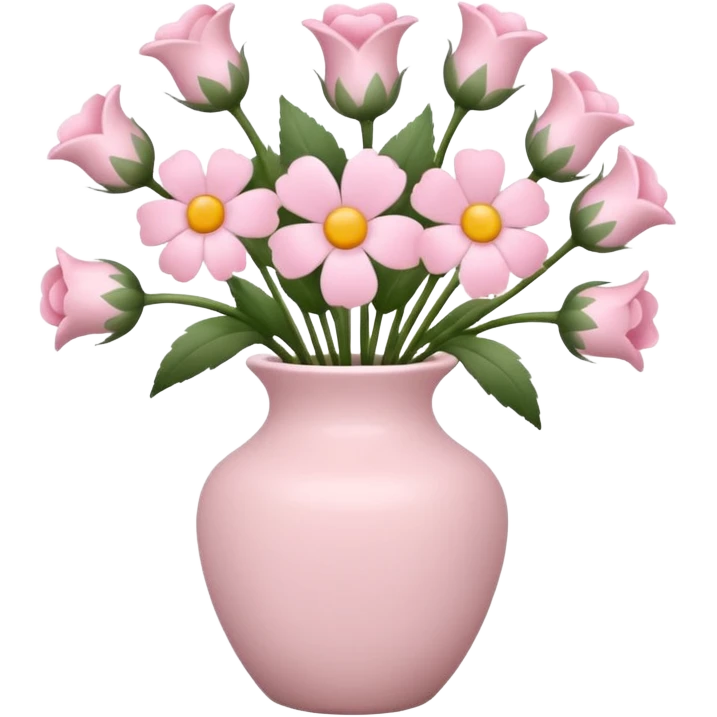 Vase with baby pink flowers in the vase emoji