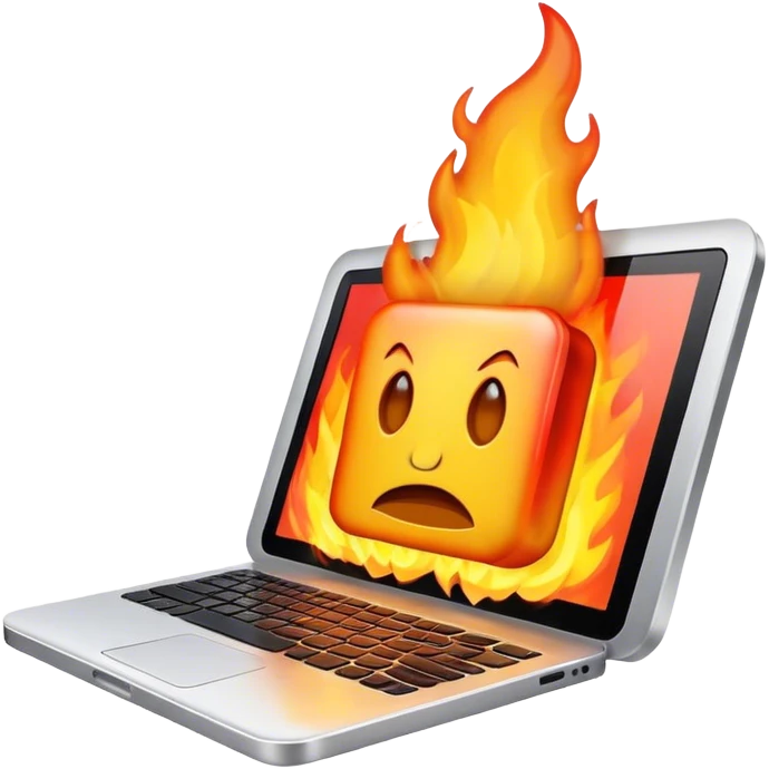 computer on fire emoji