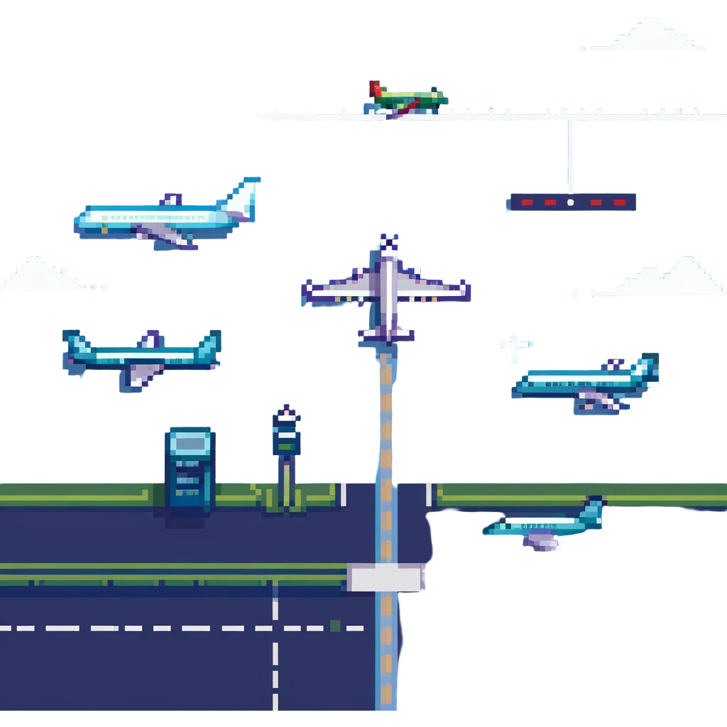 airport with planes and runway emoji