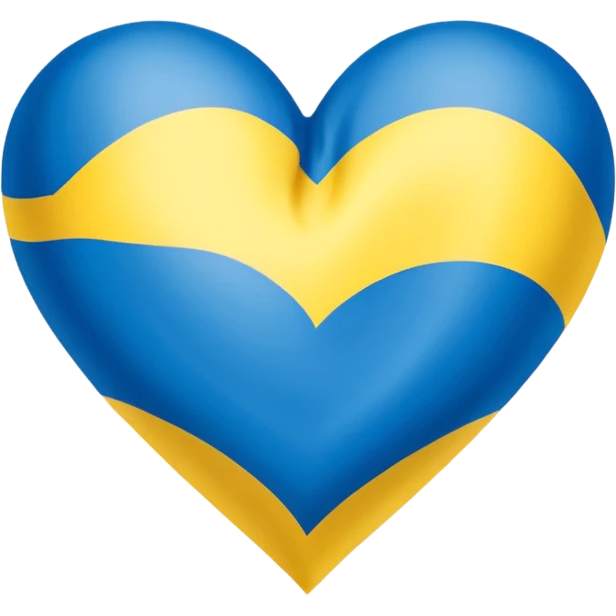 bandera de ucrania con forma de corazón emoji