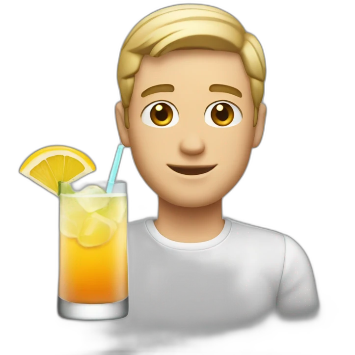 white male with cocktail emoji