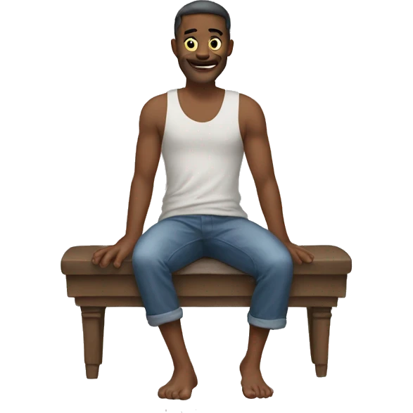 man with his feet out emoji