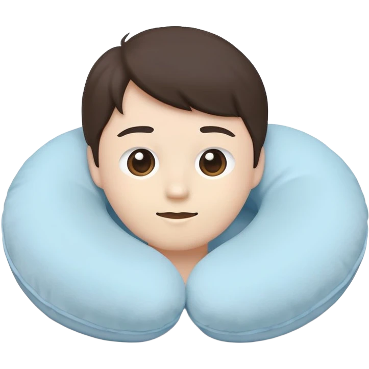 Travel neck pillow in a single light pastel blue color emoji