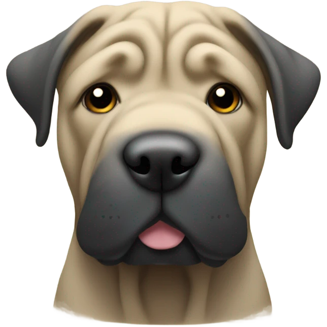 Black chinese shar pei emoji