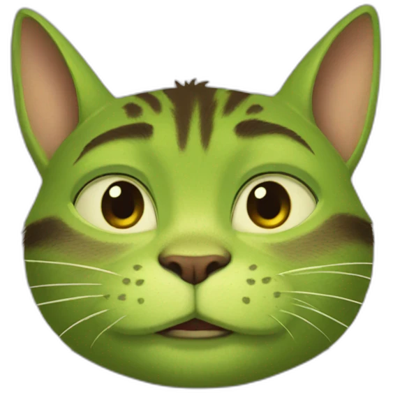 Shrek with the body of a cat emoji
