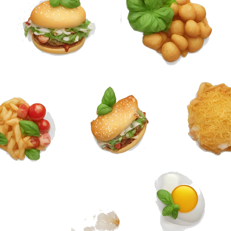 delicious food on white plate emoji