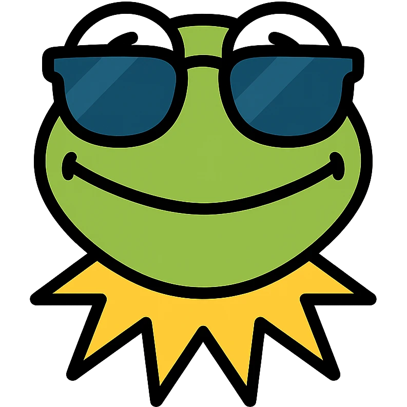 Kermit the Frog wearing super cool sunglasses emoji