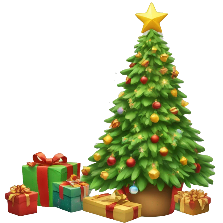 Christmas tree with gifts  emoji