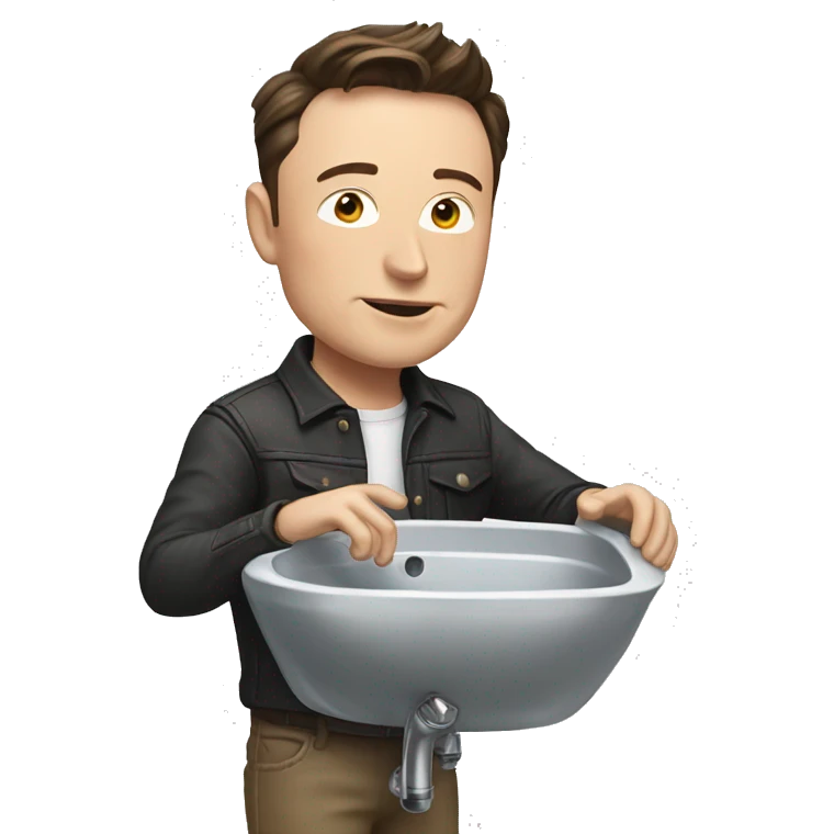 elon musk holding a sink emoji