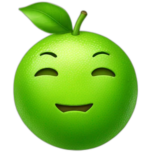 Lime with face in it looking happy emoji