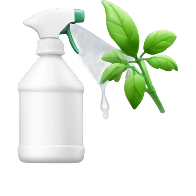 white hand sprayer with clear bottle for plant emoji