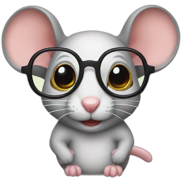 mouse with glasses emoji
