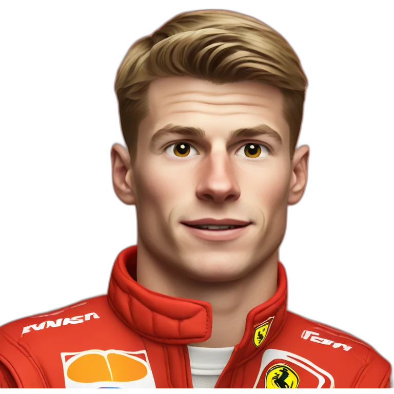 Racing driver max verstappen in ferrari emoji