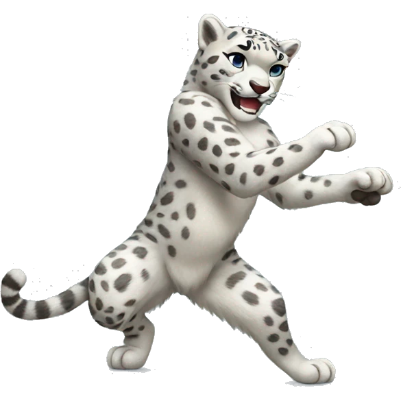 snow leopard dancing emoji