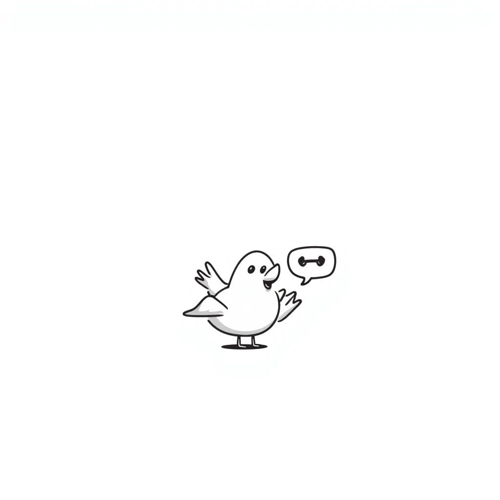 playful dove with a chat bubble, game-like setting emoji