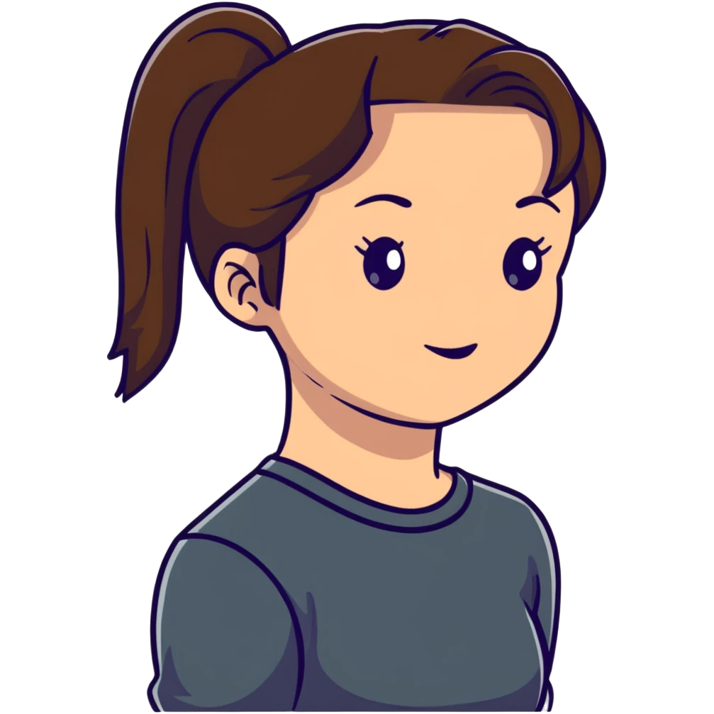 girl with brown hair and ponytail emoji