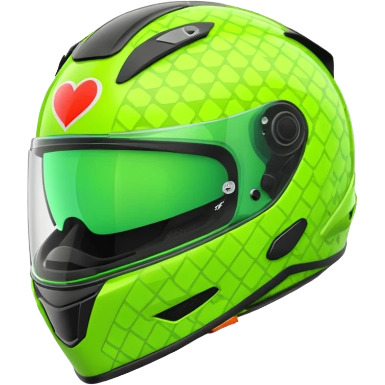 ate a Florecent green heart emoji as the same patterns as Lando Norris's helmet emoji
