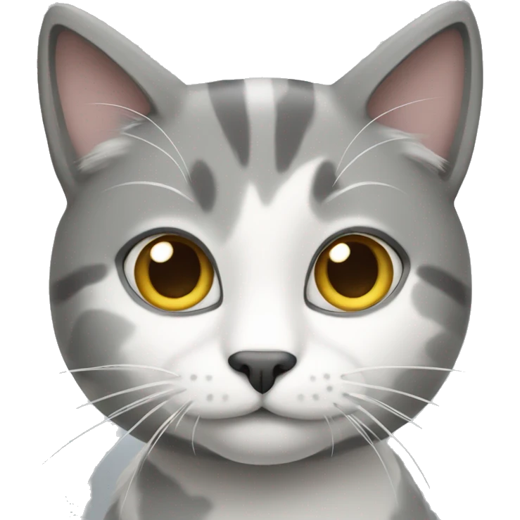 Grey and white cat emoji
