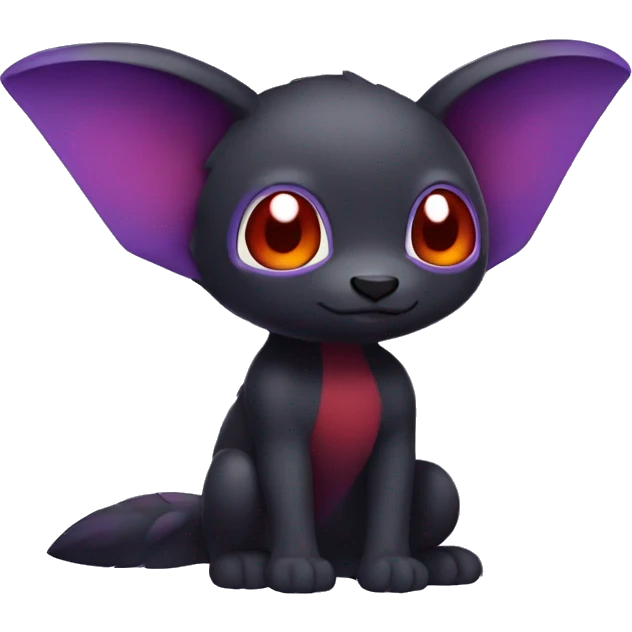 Cute cool dark black red purple animal hybrid Fakemon full  body emoji